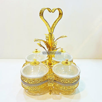 4 Pcs Exclusive Metal Dried Fruit, Candy, Dessert Serving Bowl with Stand RY2925