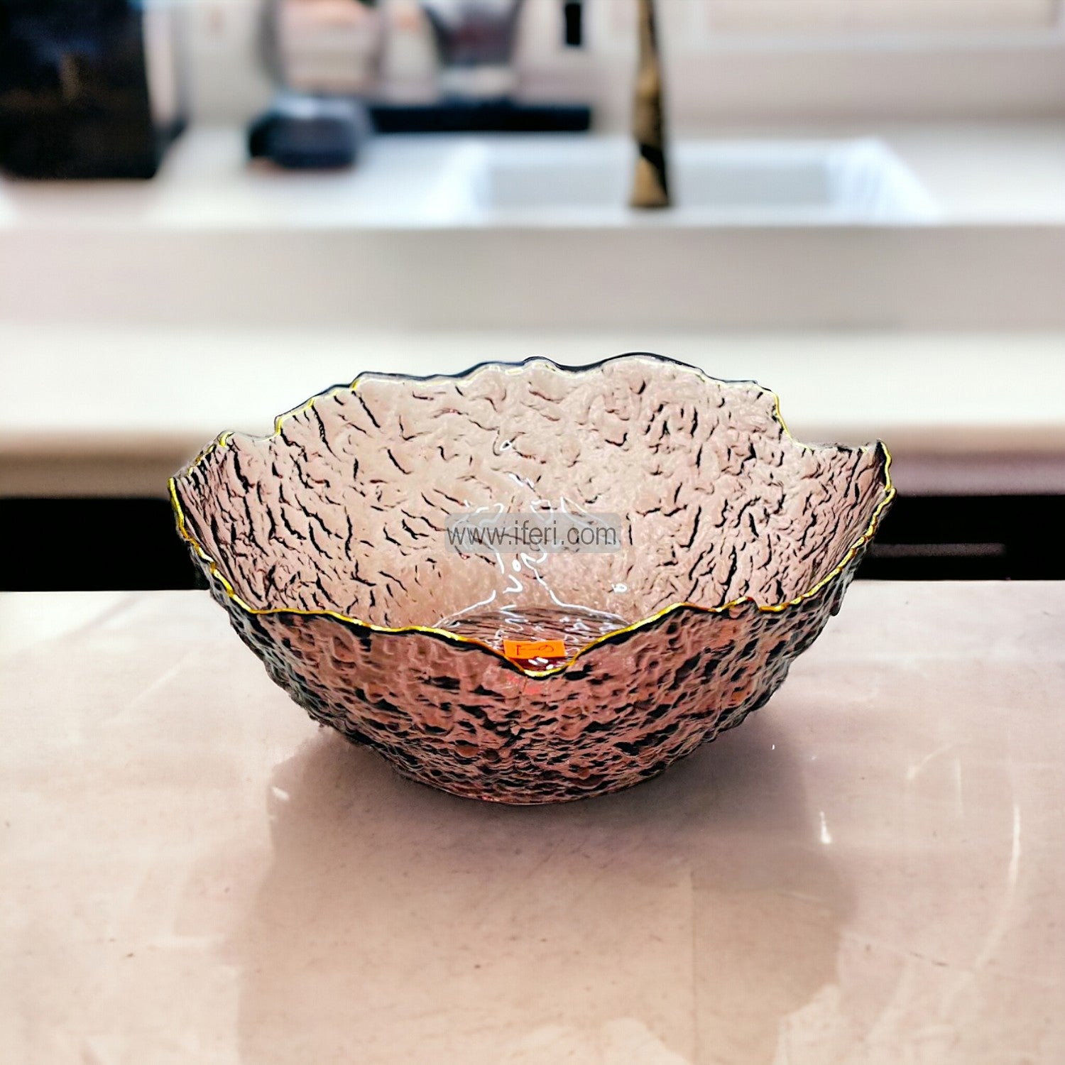 8.5 Inch Golden Rim Glass Serving Bowl SGR0092