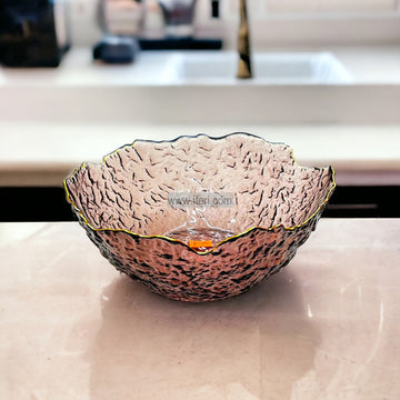 8.5 Inch Golden Rim Glass Serving Bowl SGR0092