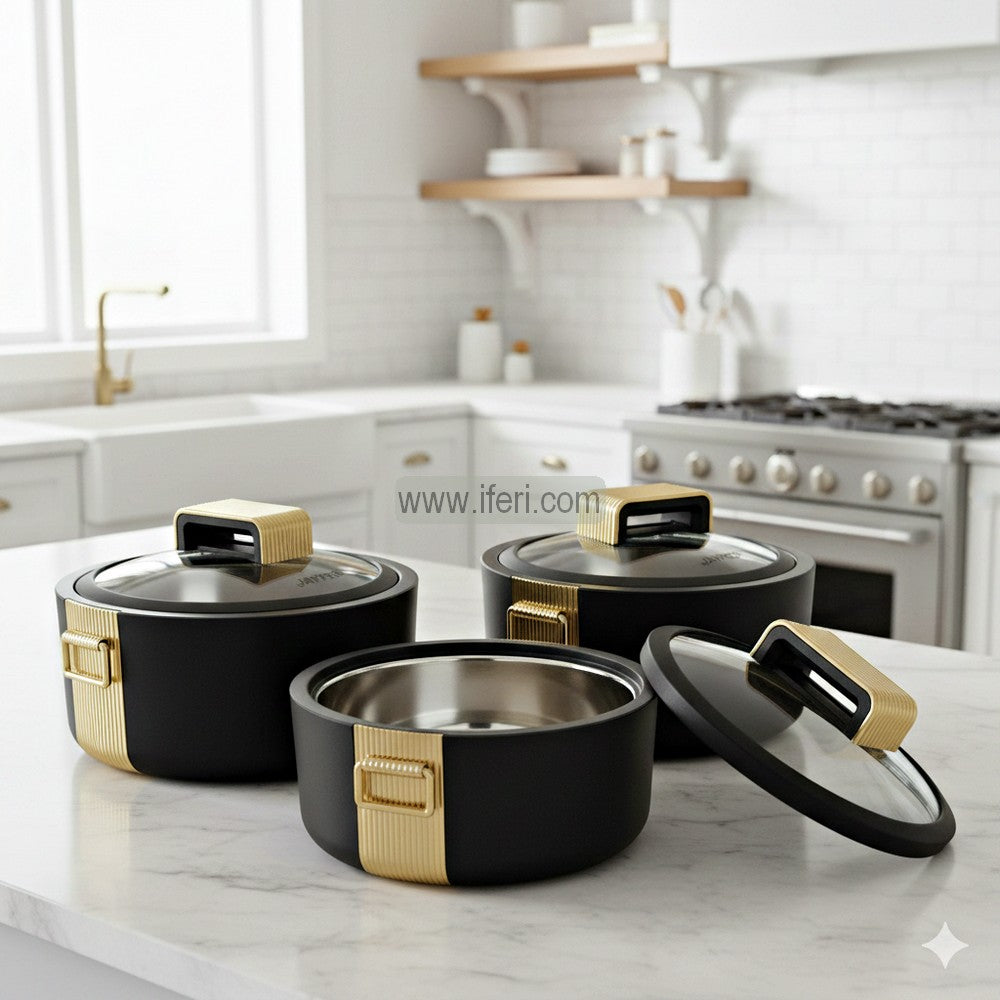3 Pcs Jaypee Regalia Klass Exclusive Food Storage Hotpot / Thermoware Casserole Set ALM6937