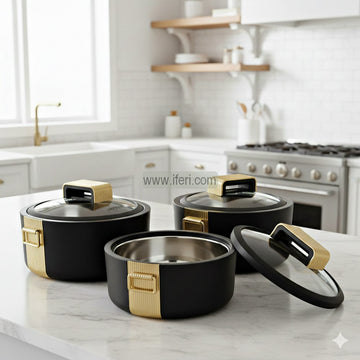 3 Pcs Jaypee Regalia Klass Exclusive Food Storage Hotpot / Thermoware Casserole Set ALM6937