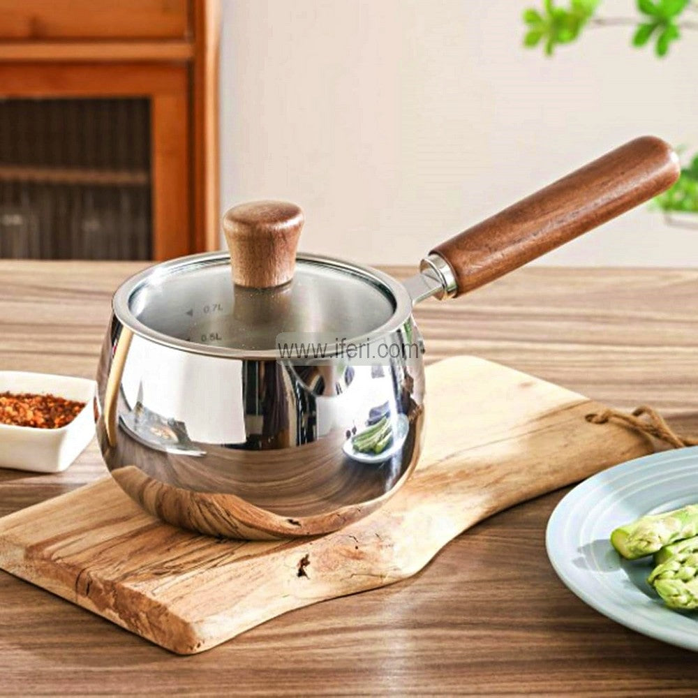 12cm Stainless Steel Milk Pan / Milk Warmer with Lid ALM6945