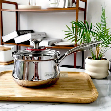 16cm Stainless Steel Milk Pan / Milk Warmer with Lid ALM6948