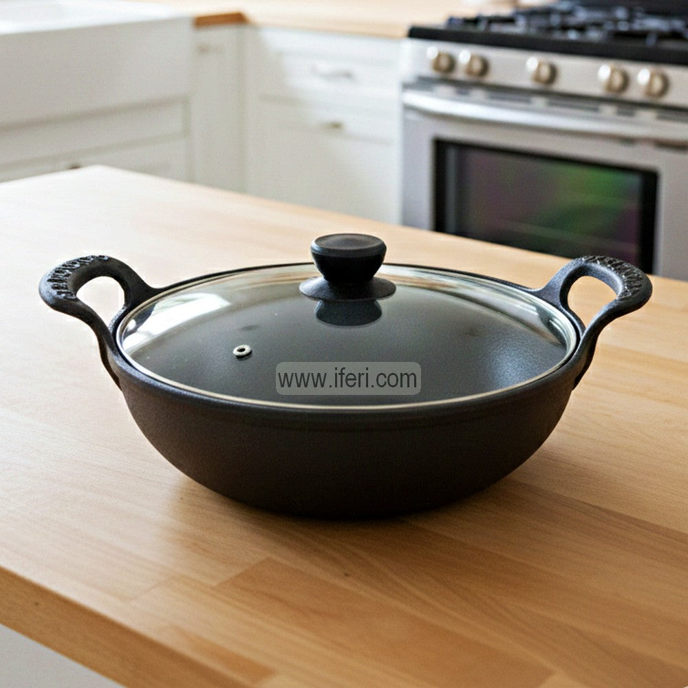 26cm Cast Iron Cookware / Karai with Lid ALM6976