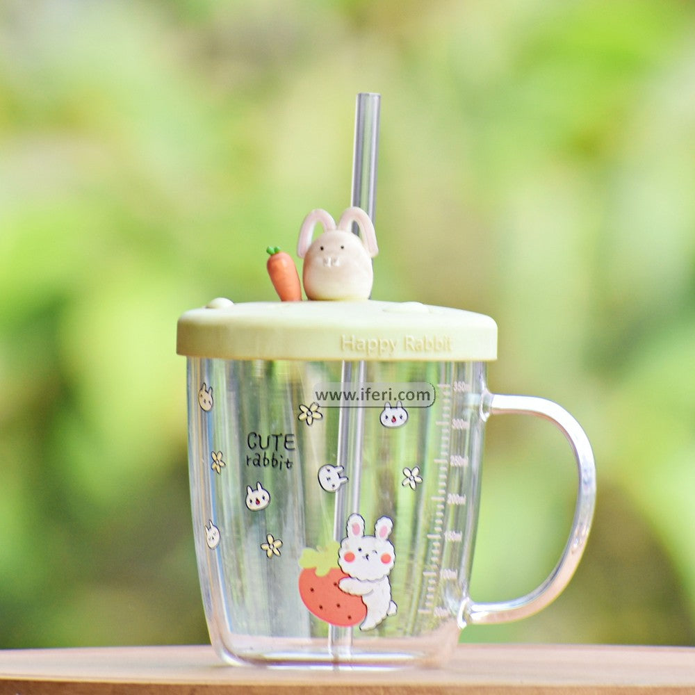 350ml Glass Juice Sipper Mug with Straw RY2994