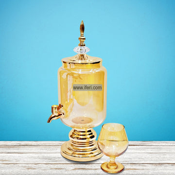 7 Pcs Golden Glass Juice Dispenser & Glass Set FT0106