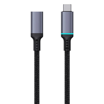 ASEUS Type-C Female to Type-c Male Extension Cable 4K 60Hz Clarity 10Gbps Braided Fast Charging Cable 1m Black -B0063370C111-01 BSU1047