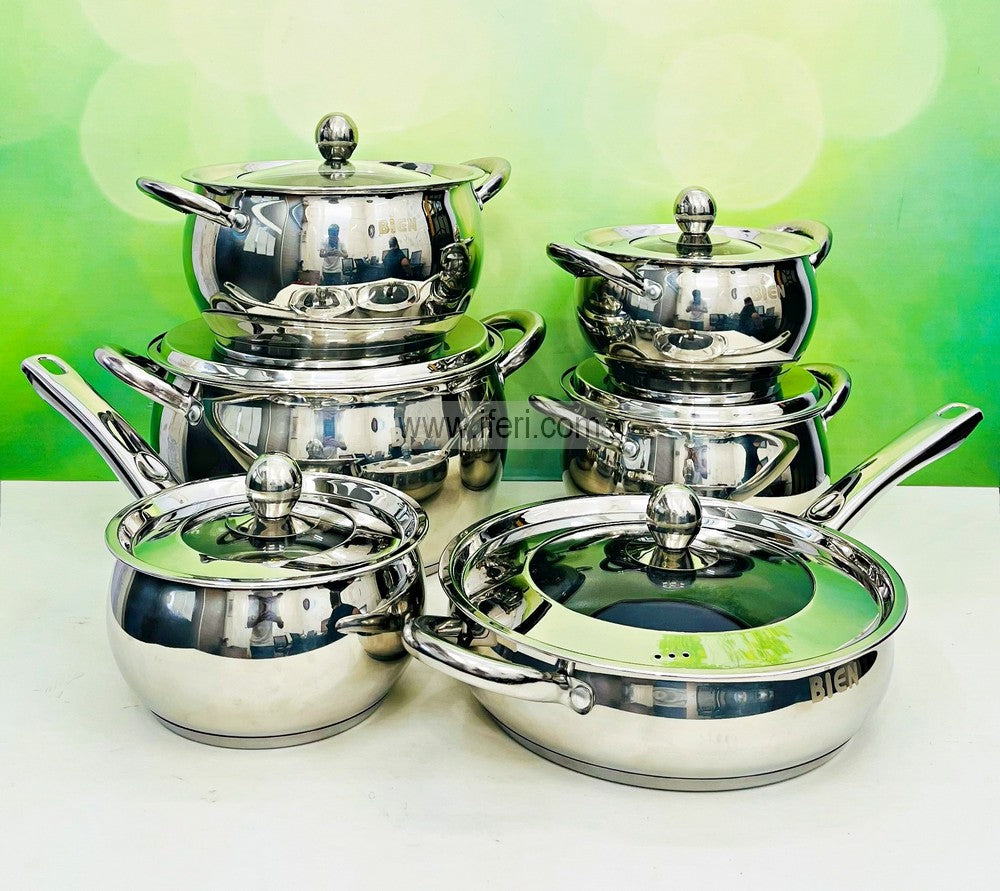 6 Pcs Stainless Steel Cookware Set with Lid ALM6913