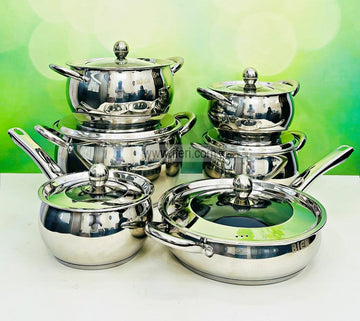 6 Pcs Stainless Steel Cookware Set with Lid ALM6913