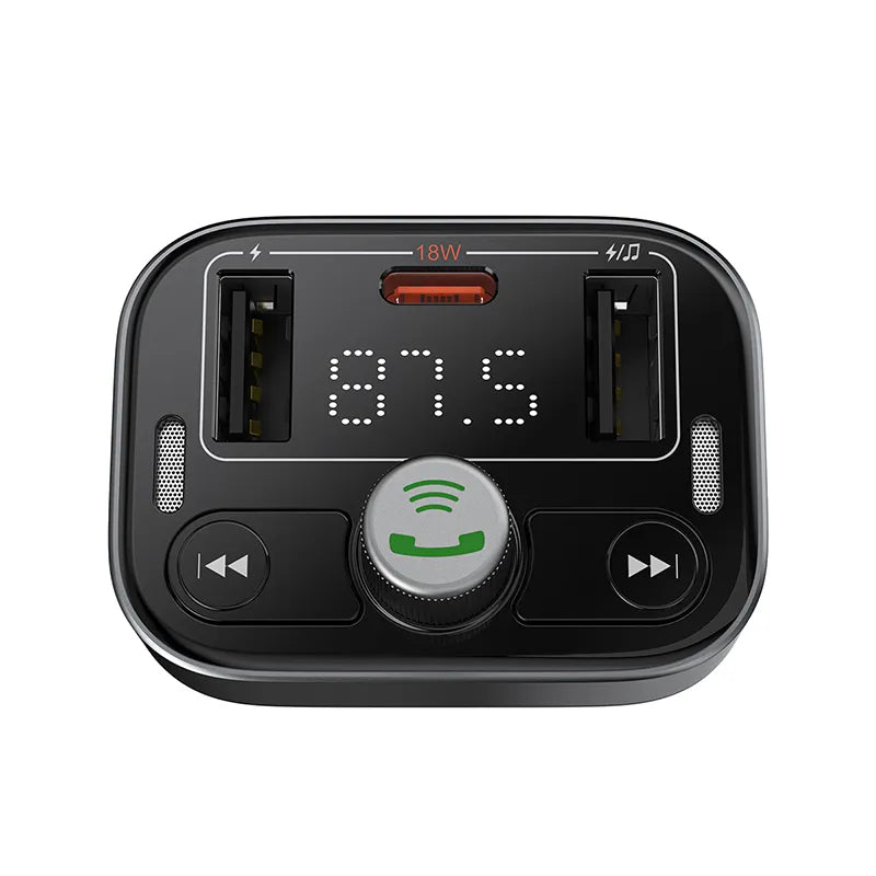 Baseus FM Modulator With PD Car Charger S-09 Pro Hands-free Call Music Player 2x Usb PD FM Transmitter C10762200113-00 BSU4003