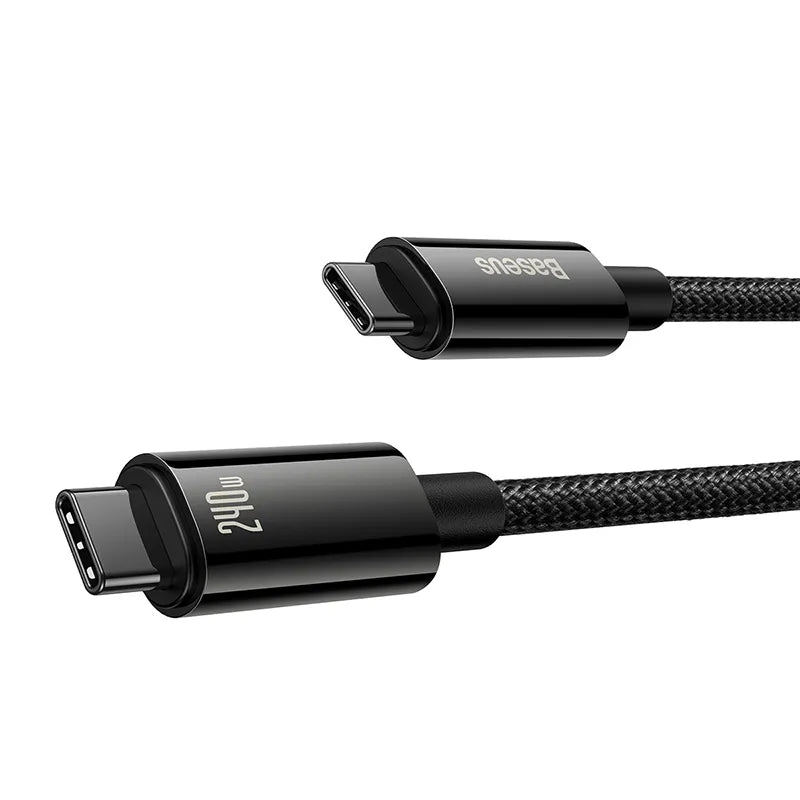 Baseus Cable Type-C to Type-C 240W Tungsten Gold Super Adaptive Fast Charging Data Cable  For Laptop Macbook Ipad 2m Black CAWJ040101 BSU1039