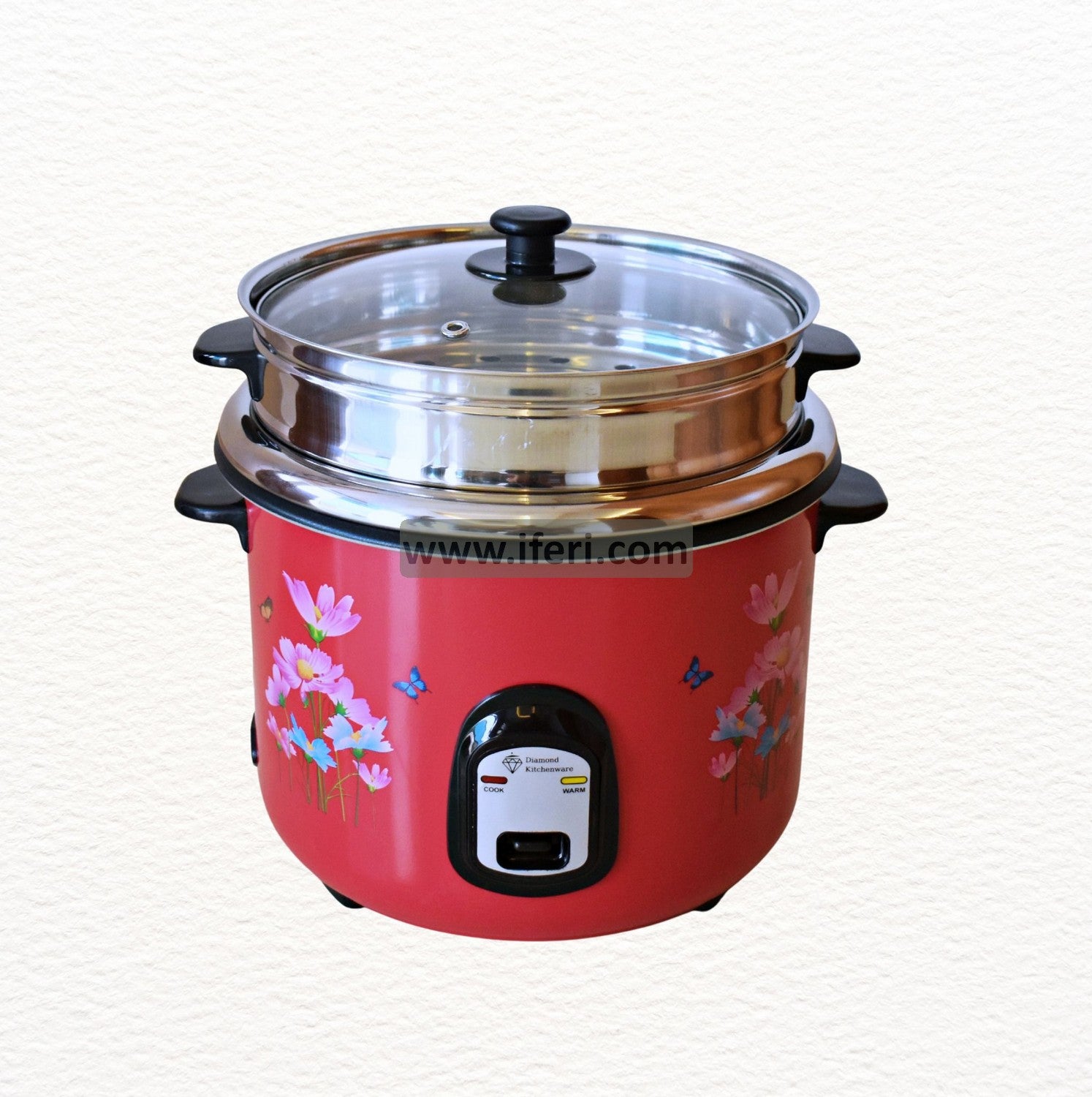 2.8 LTR Diamond Double Pot Electric Rice Cooker Red DKRC07