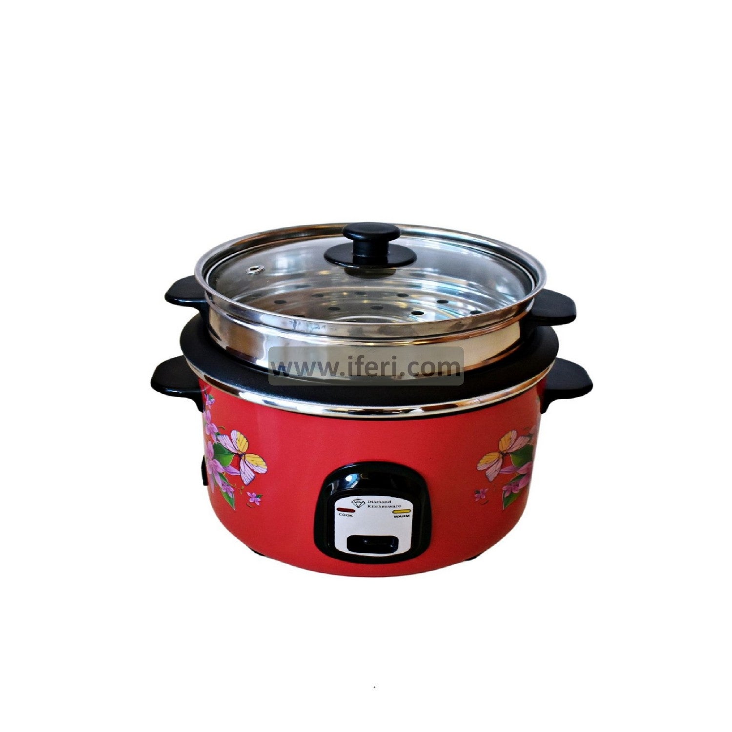 1.8 LTR Diamond Double Pot Electric Rice Cooker Red DKRC08
