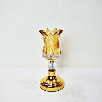 11 inch Metal & Glass Candle Stand Showpiece HR1549