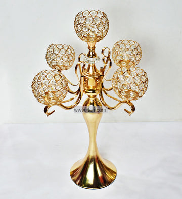 24 inch Crystal Candle Holder 5-Arm Candle Table Centerpiece Decorative Showpiece HR1466