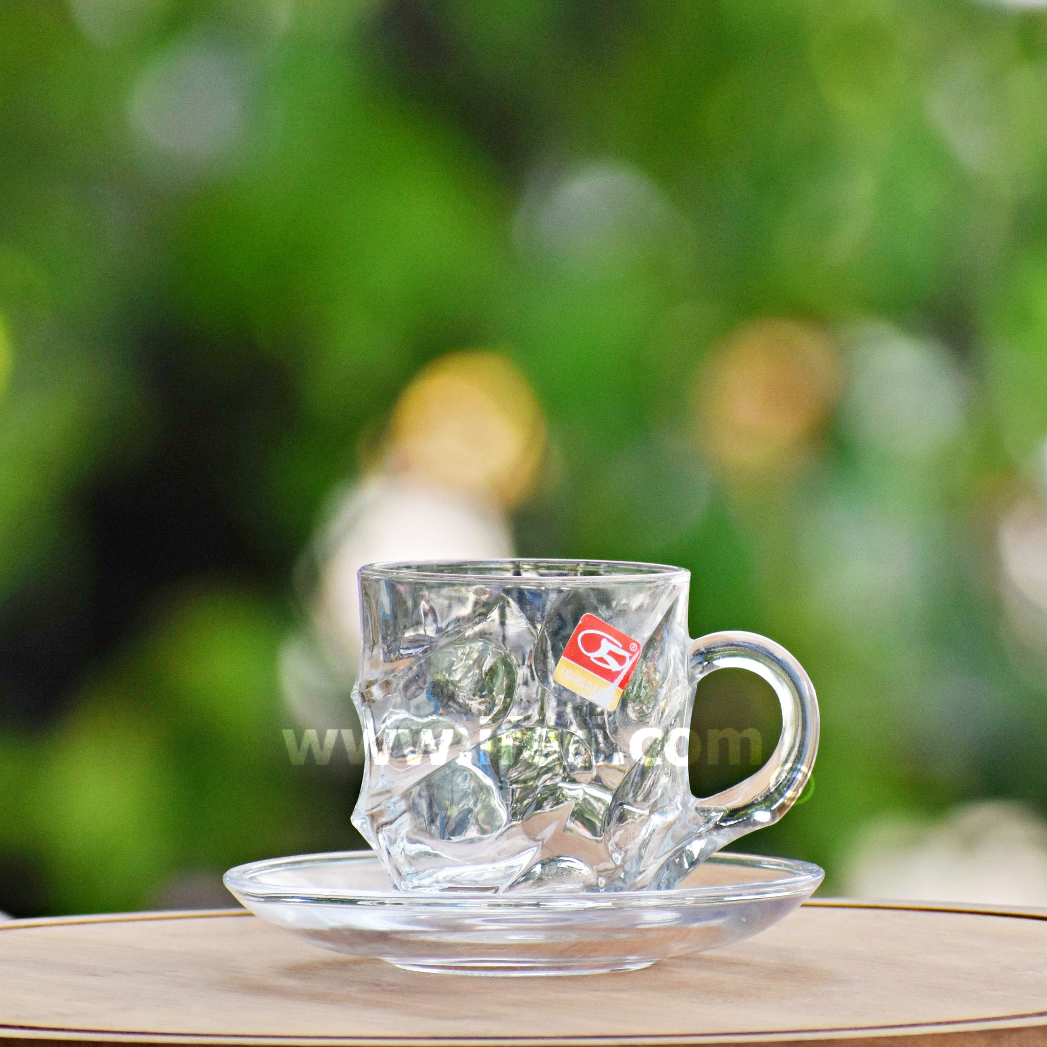 12 Pcs Glass Tea Cup Set with Saucer RH2074