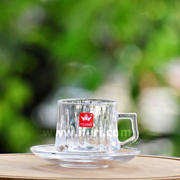12 Pcs Glass Tea Cup Set with Saucer RH2079
