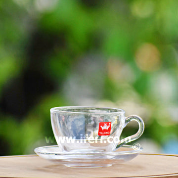 12 Pcs Glass Tea Cup Set with Saucer RH2081
