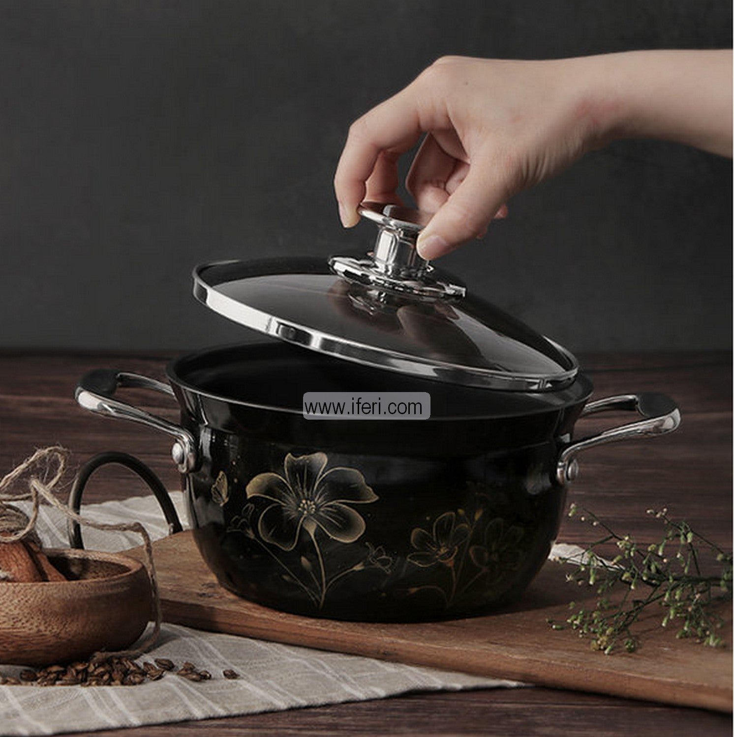 30cm Silvat Absolute Induction Heating Water Stew Pot Cookware With Heavy Glass Lid EB1848