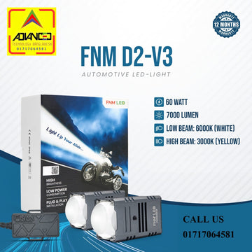 FNM D2 v3 LED Fog Light (2 pieces) (Two Color : White and Yellow)