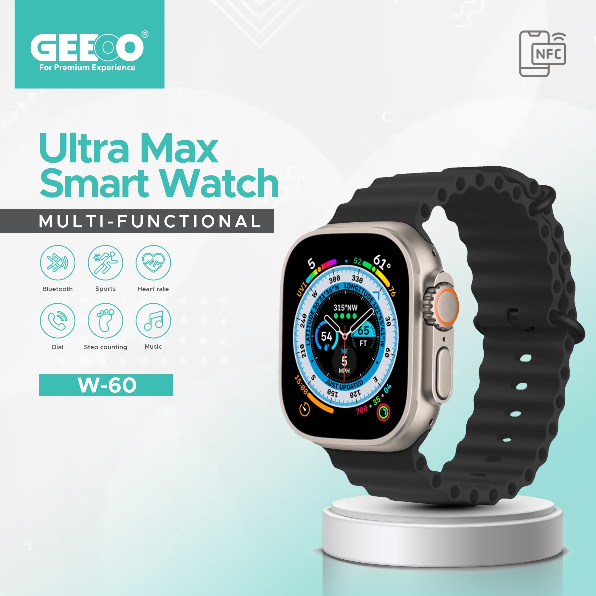 Geeoo Ultra Max Multi-functional Smart Watch W60 GT4006