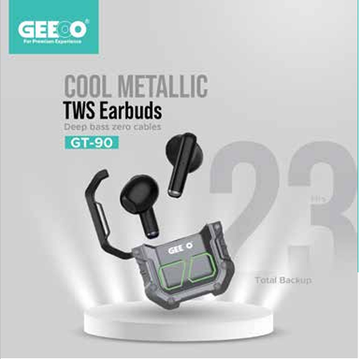 Geeoo Cool Metallic TWS Earbuds Deep Bass Zero Cables GT90 GT2015