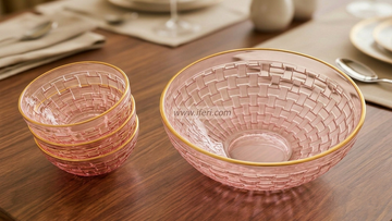 4 Pcs Golden Rim Glass Firni, Dessert Serving Bowl Set SGR0095 (সেল)