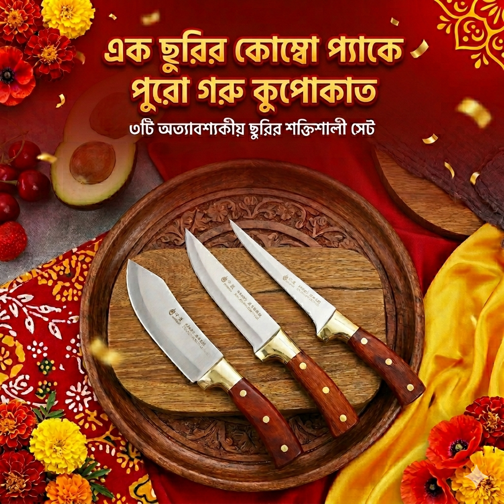 3 Pcs Qurbani Knife Combo Set RY248791