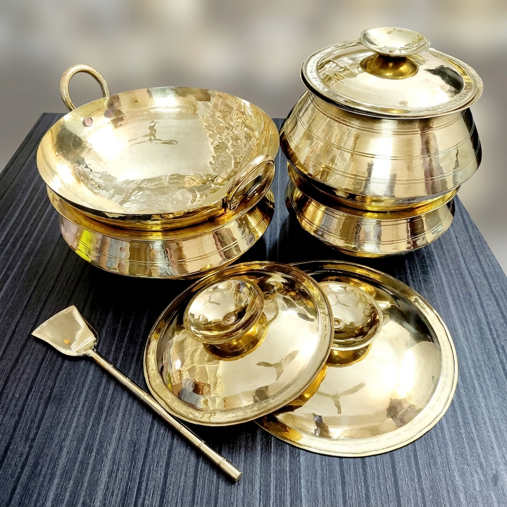 8 Pcs Premium Brass Cookware Set HBT022