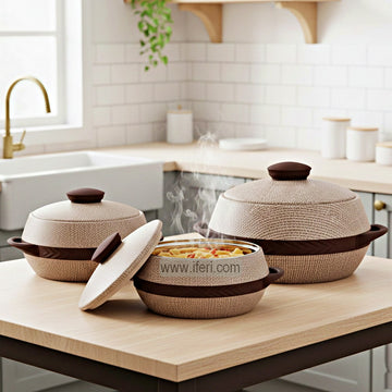 3 Pcs Jaypee Natura Exclusive Food Storage Hotpot / Thermoware Casserole Set ALM6980