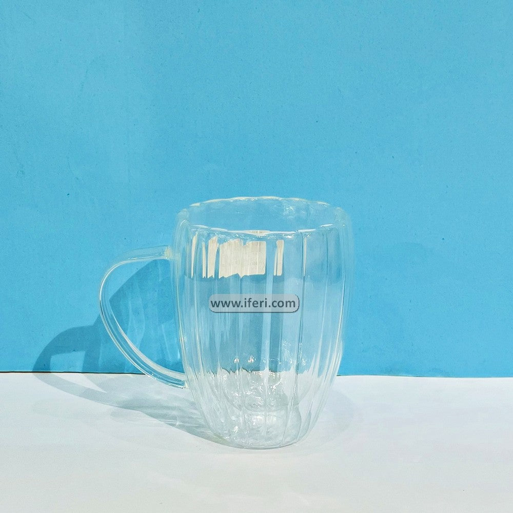 350ml Double Wall Borosilicate Glass Coffee Mug UNQ0365