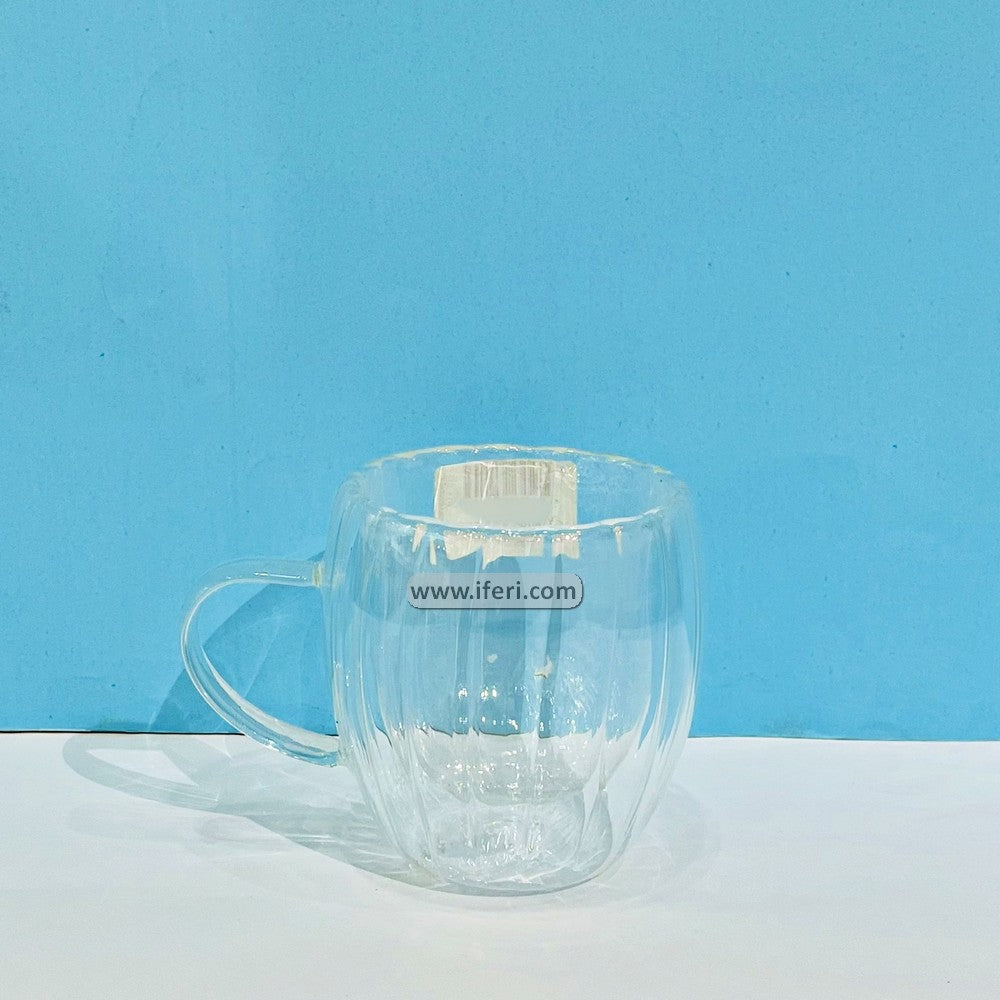 250ml Double Wall Borosilicate Glass Coffee Mug UNQ0366