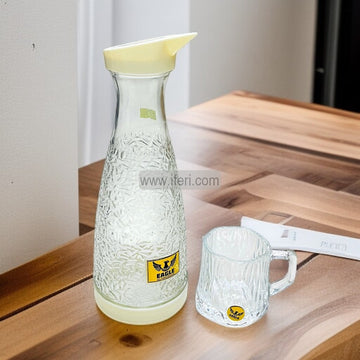 5 Pcs Glass Water Juice Bottle & Mug Set SGR0100
