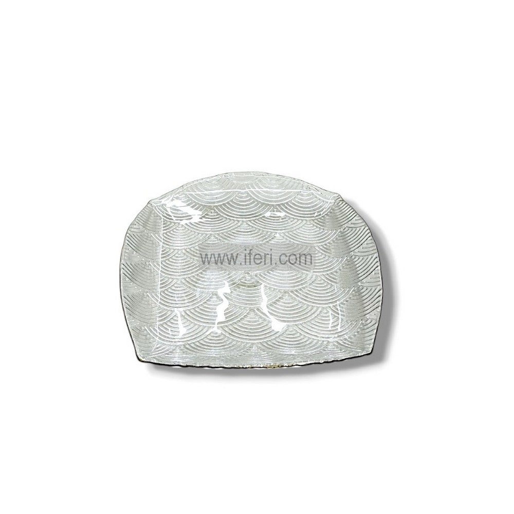 6 Pcs Golden Rim Glass Half Plate Set SGR0130