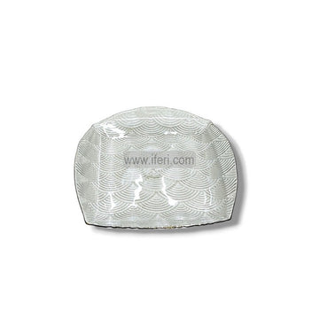 6 Pcs Golden Rim Glass Half Plate Set SGR0130