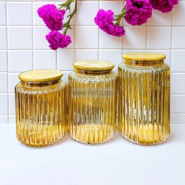 3 Pcs Airtight Glass Cookie Jar / Spice Jar Set SGR0175