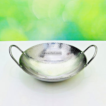 23.5cm Stainless Steel Hammered Kadai MT390