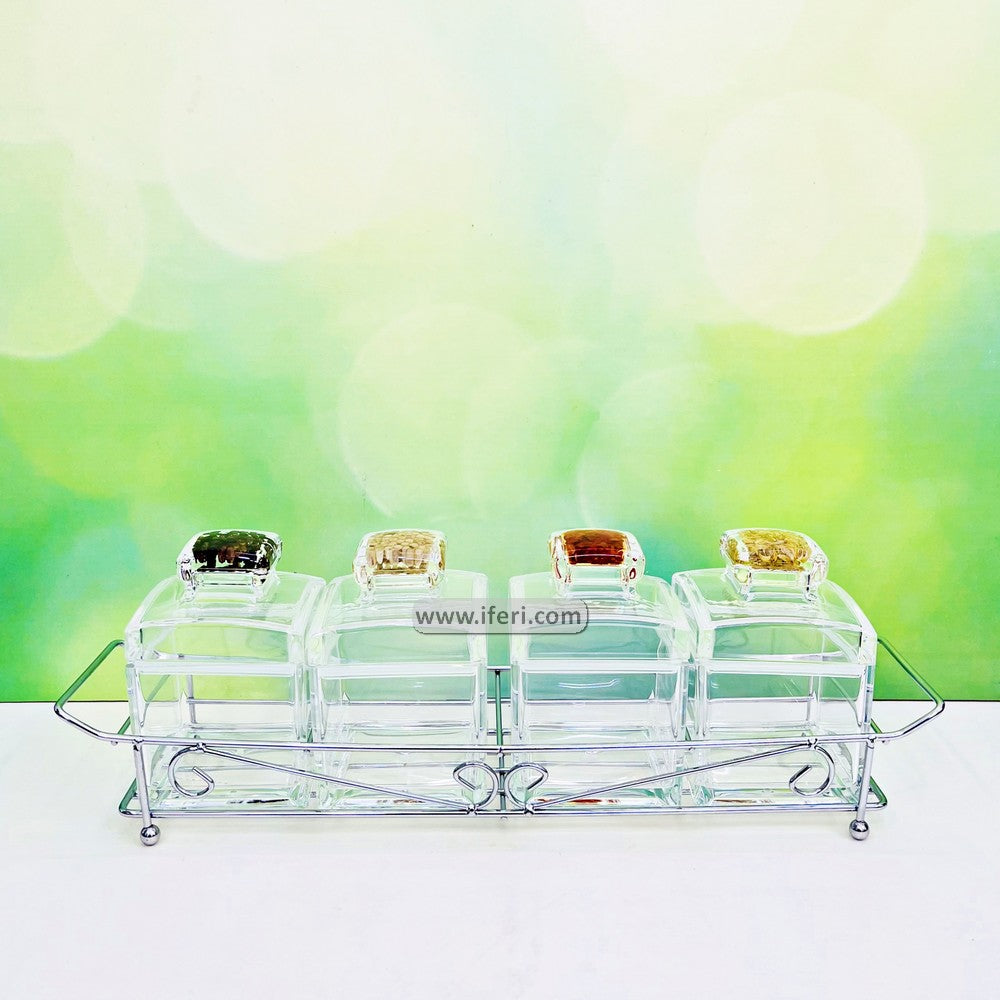 4 Pcs Acrylic Spice Jar Set with Stand RH0411