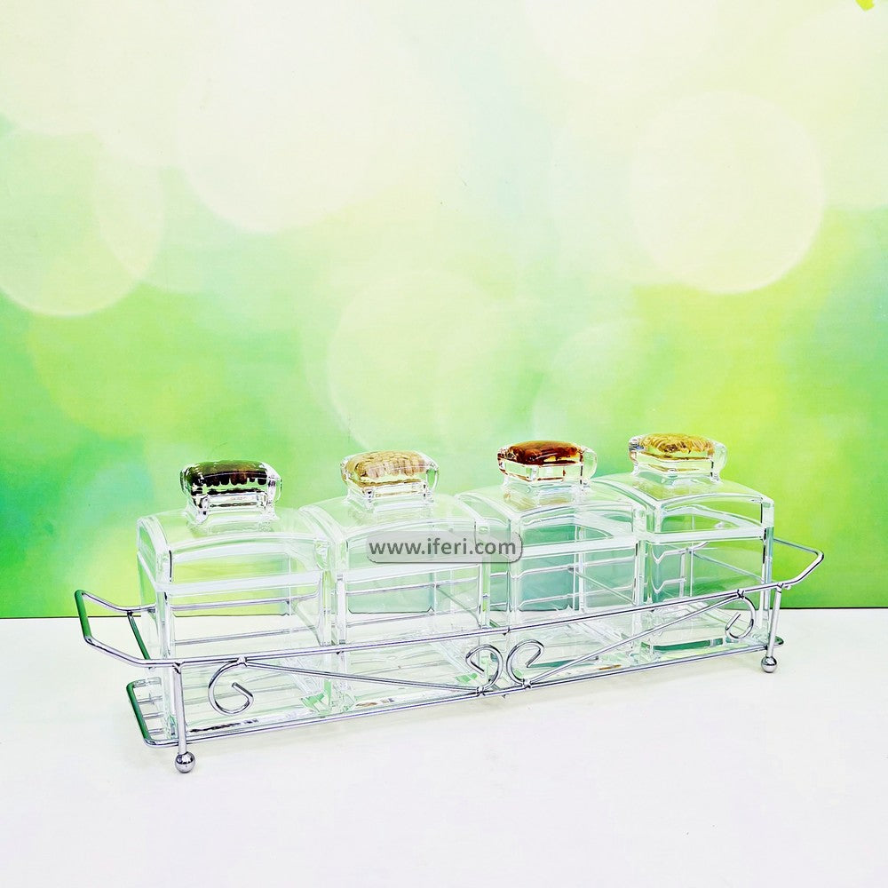 4 Pcs Acrylic Spice Jar Set with Stand RH0411