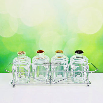 4 Pcs Acrylic Spice Jar Set with Stand RH0419