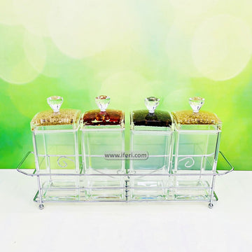 4 Pcs Acrylic Spice Jar Set with Stand RH0415