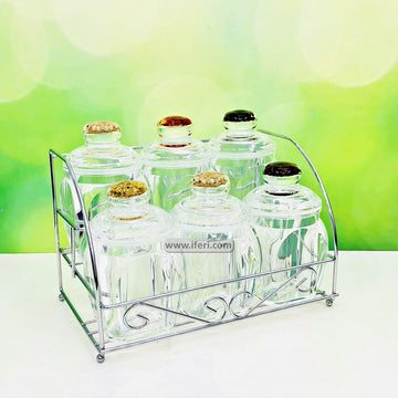 6 Pcs Acrylic Spice Jar Set with Stand RH0417