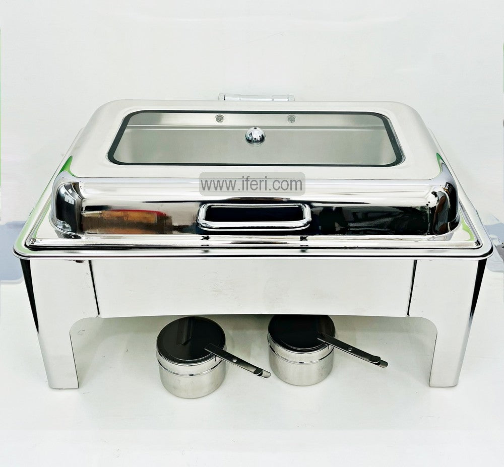 9 Liter Stainless Steel Chafing Dish Food Warmer with Hydraulic Lid BCG3511