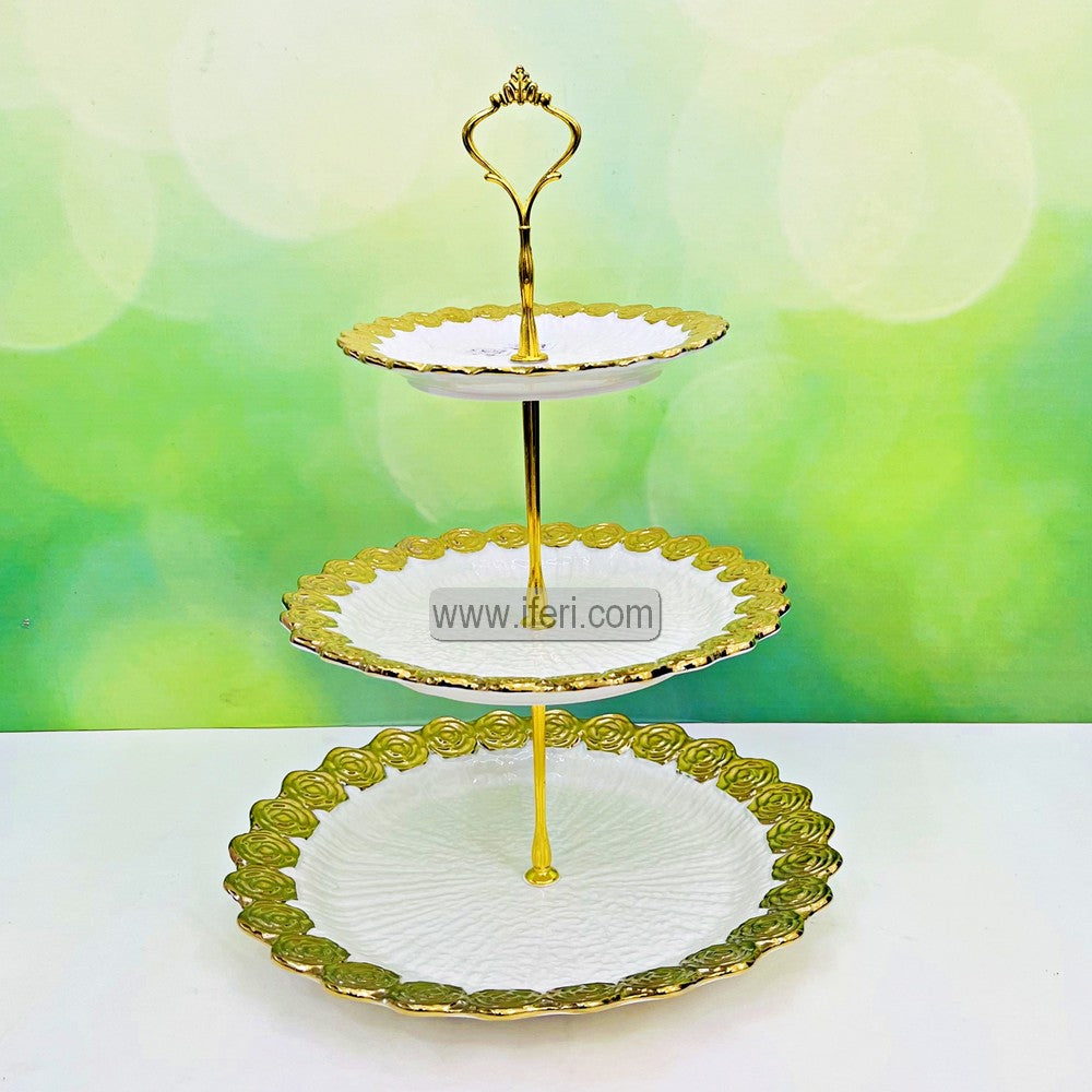 3 Tier Ceramic Cake, Dessert, Appetizer Serving Platter / Stand HR2122