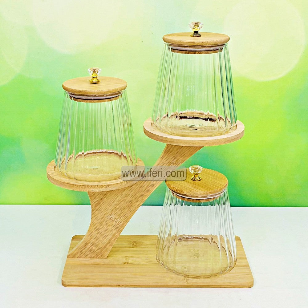 3 Pcs Airtight Glass Cookie Jar / Spice Jar Set RH0476