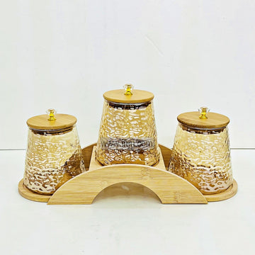 3 Pcs Airtight Glass Cookie Jar / Spice Jar Set RH0477