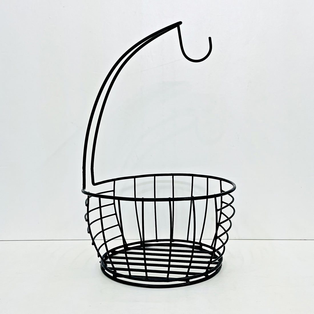 9.6 Inch Metal Fruit Basket, Multifunctional Storage Basket with Banana Hanger ALP2215