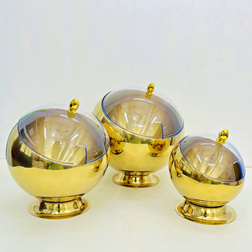 3 Pcs Stainless Steel Curry/Soup Serving Bevel Bowl Set RY3150