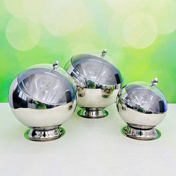 3 Pcs Stainless Steel Curry/Soup Serving Bevel Bowl Set RY3151
