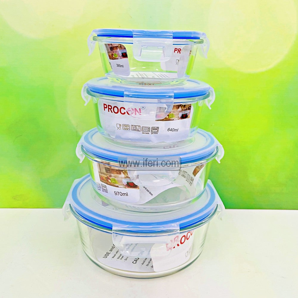 4 Pcs Oven Proof Glass Food Container Set SJ069